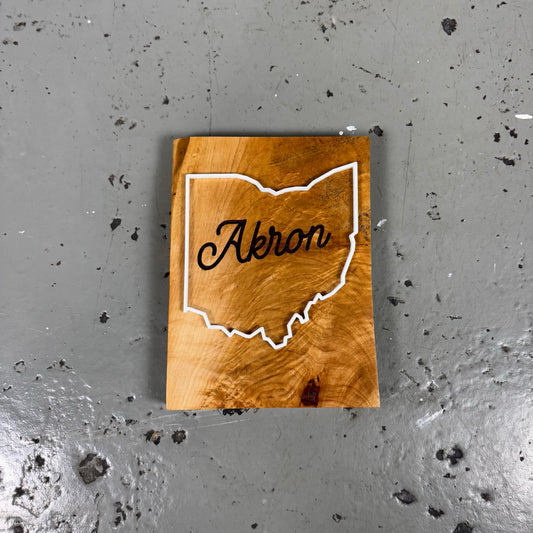 AKRON WOOD SIGN