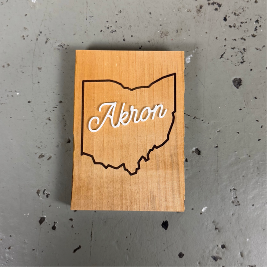 AKRON WOOD SIGN